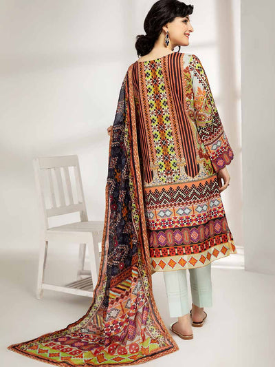 Luxury Digital Printed Lawn With Digital Printed Organza Duppata GJRR2102A12