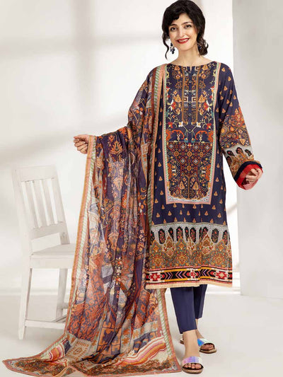 Luxury Digital Printed Lawn With Digital Printed Organza Duppata GJRR2102A6