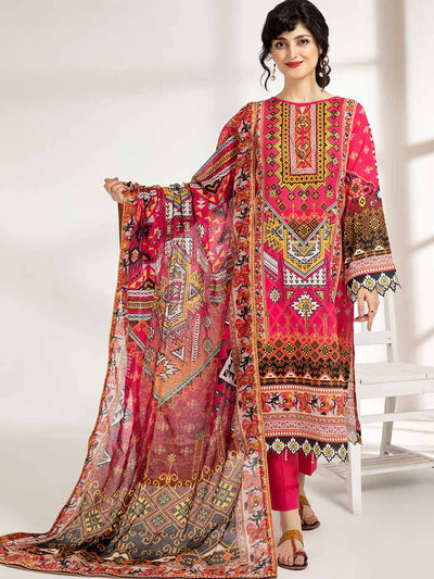 Luxury Digital Printed Lawn With Digital Printed Organza Duppata GJRR2102A4