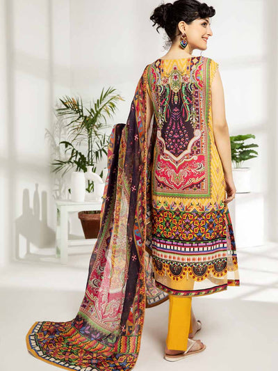 Luxury Digital Printed Lawn With Digital Printed Organza Duppata GJRR2102A8