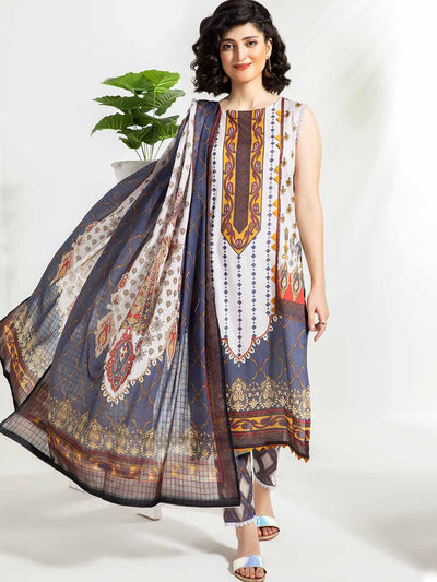 Luxury Digital Printed Lawn With Digital Printed Check Lawn Duppata GJP2104A9