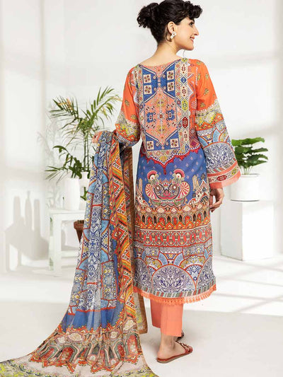 Luxury Digital Printed Lawn With Digital Printed Organza Duppata GJRR2102A9