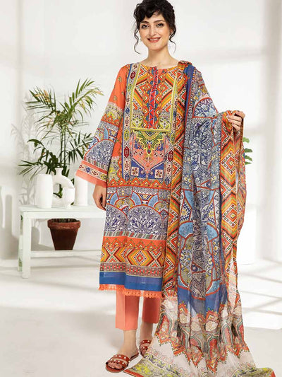 Luxury Digital Printed Lawn With Digital Printed Organza Duppata GJRR2102A9