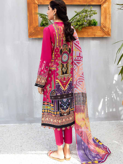 Luxury Digital Printed Lawn With Bamber Chiffon Satan Patti Duppata GJA2103A12